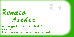 renato ascher business card